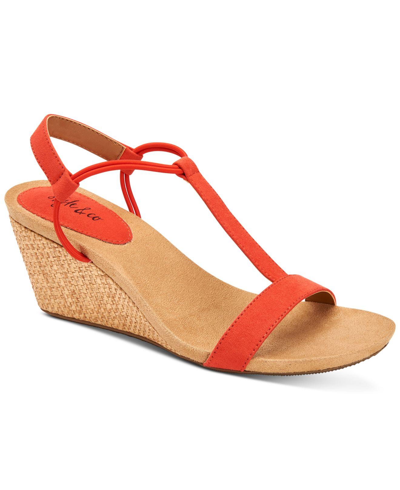 Style & Co. Mulan Wedge Sandals in Red - Save 59% - Lyst