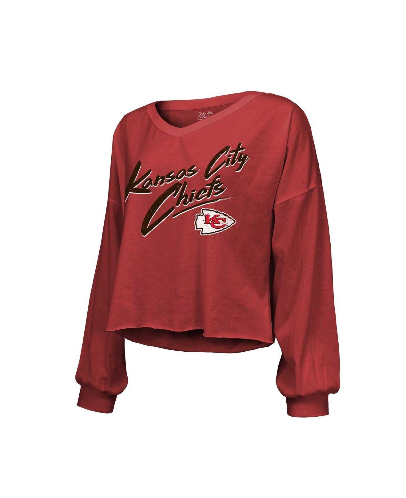 Women's Majestic Threads Black Kansas City Chiefs Leopard Cropped Pullover  Hoodie