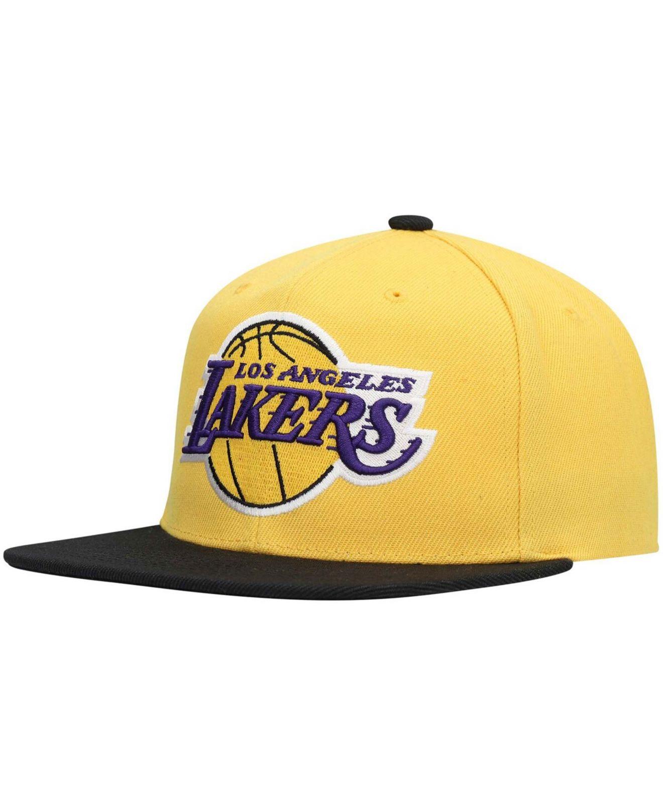 Men's Mitchell & Ness Purple/Gold Los Angeles Lakers Hardwood Classics  Two-Tone Fitted Hat
