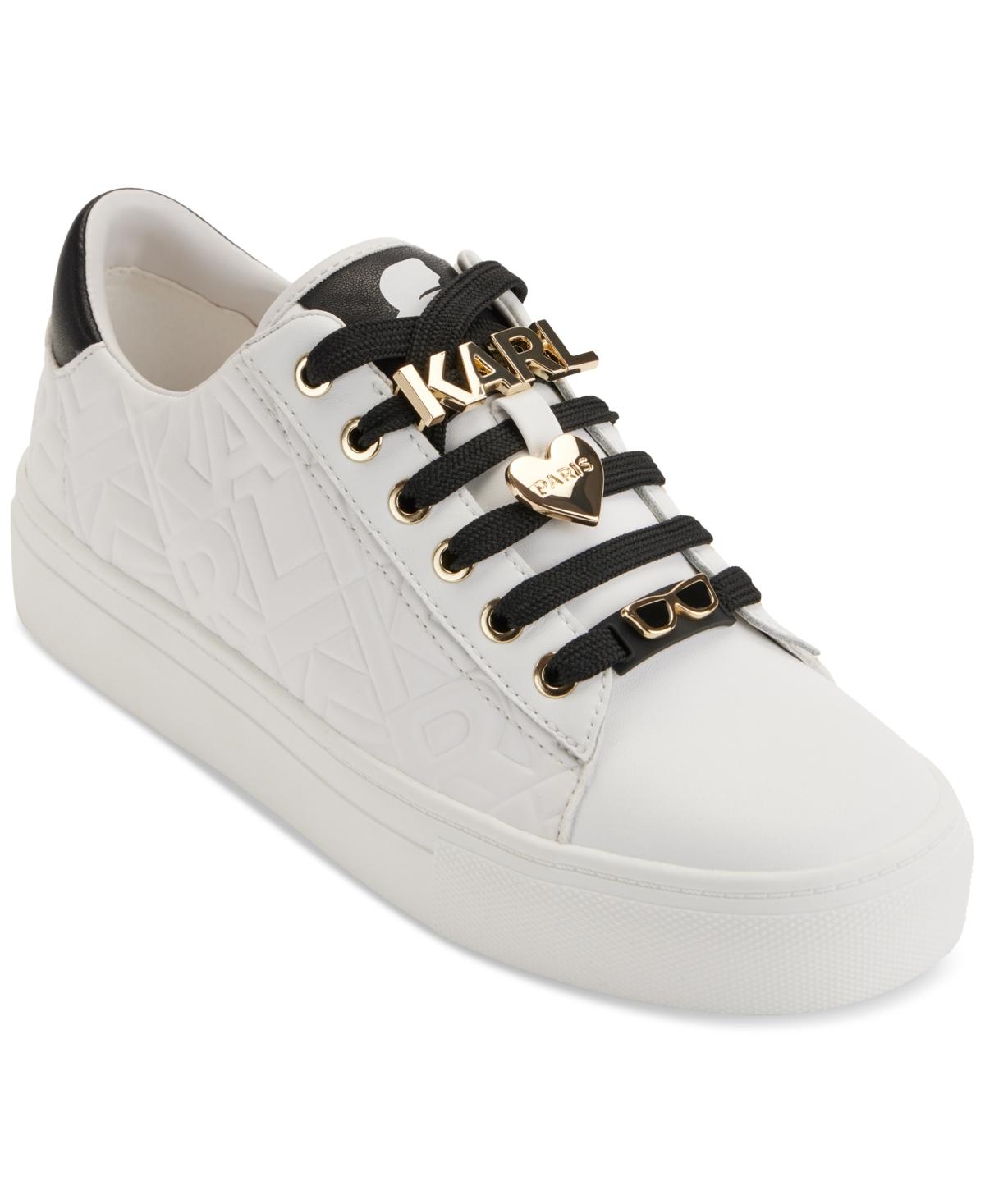 Karl Lagerfeld Cate Karl Box Lace-up Low-top Sneakers in White | Lyst