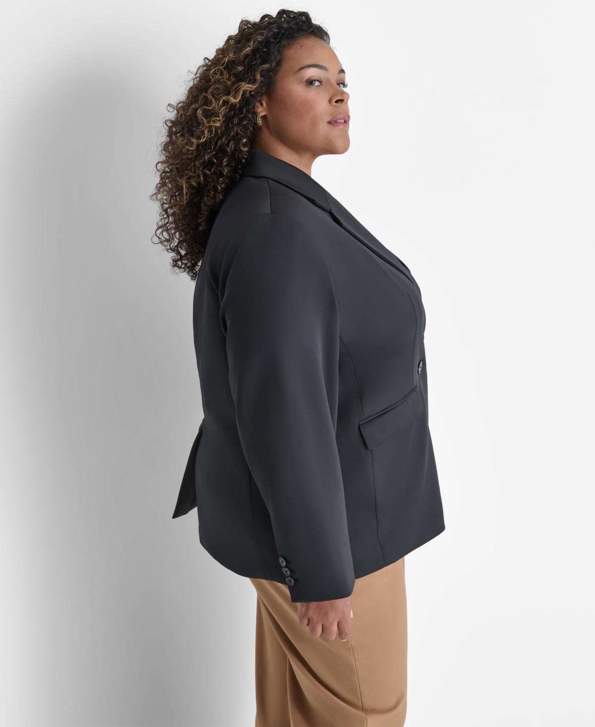 plus size macy's black blazer womens