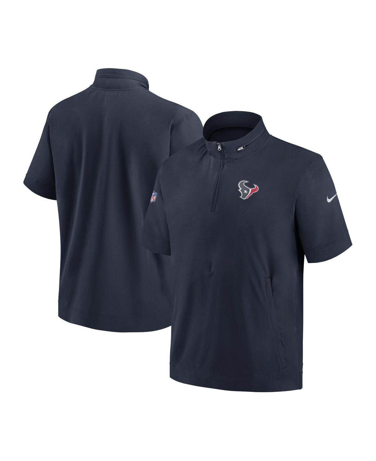 Nike Navy Houston Texans Sideline Coach Short Sleeve Hoodie