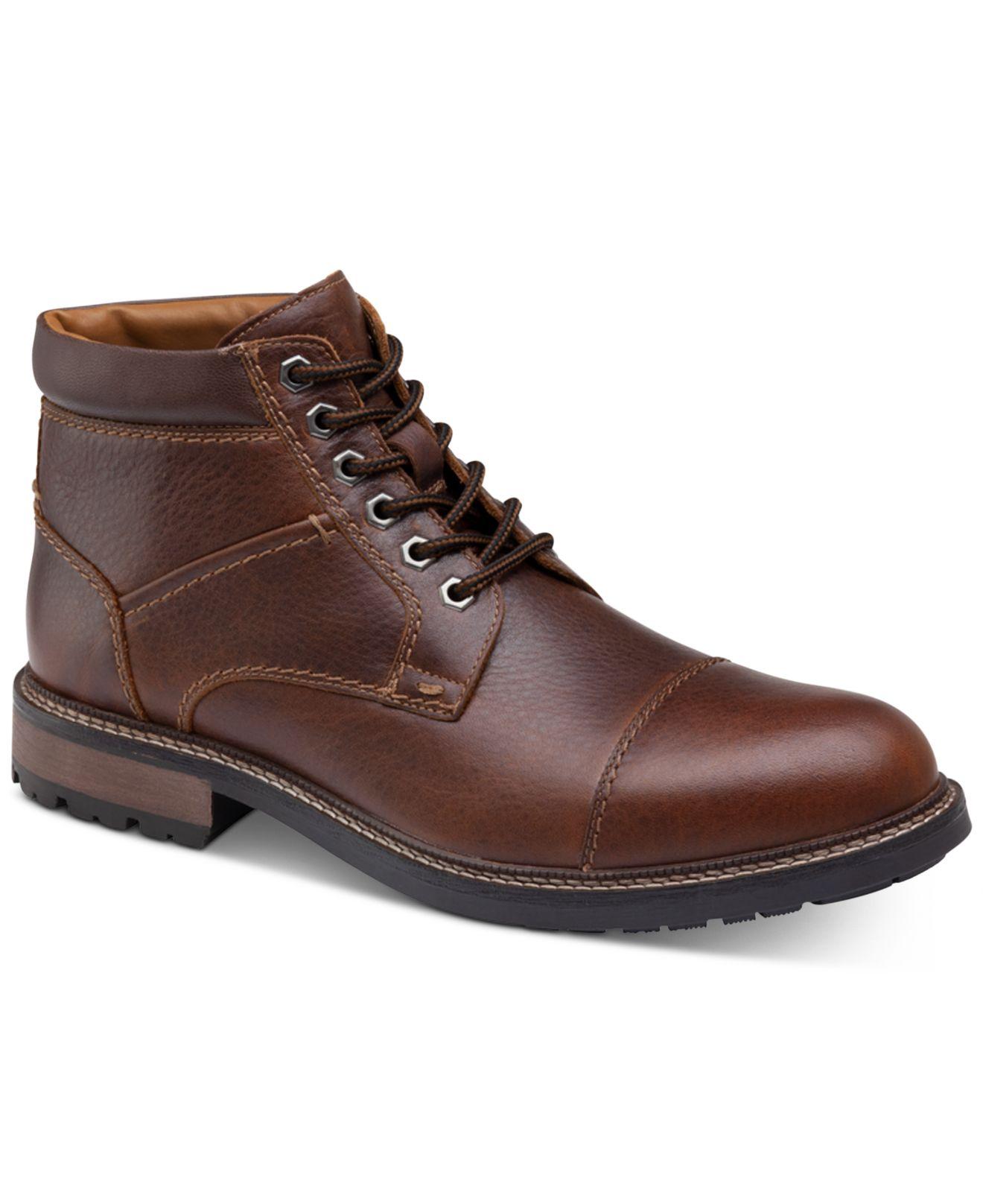 Johnston & Murphy Leather Winstead Cap-toe Boots in Dark Tan (Brown ...