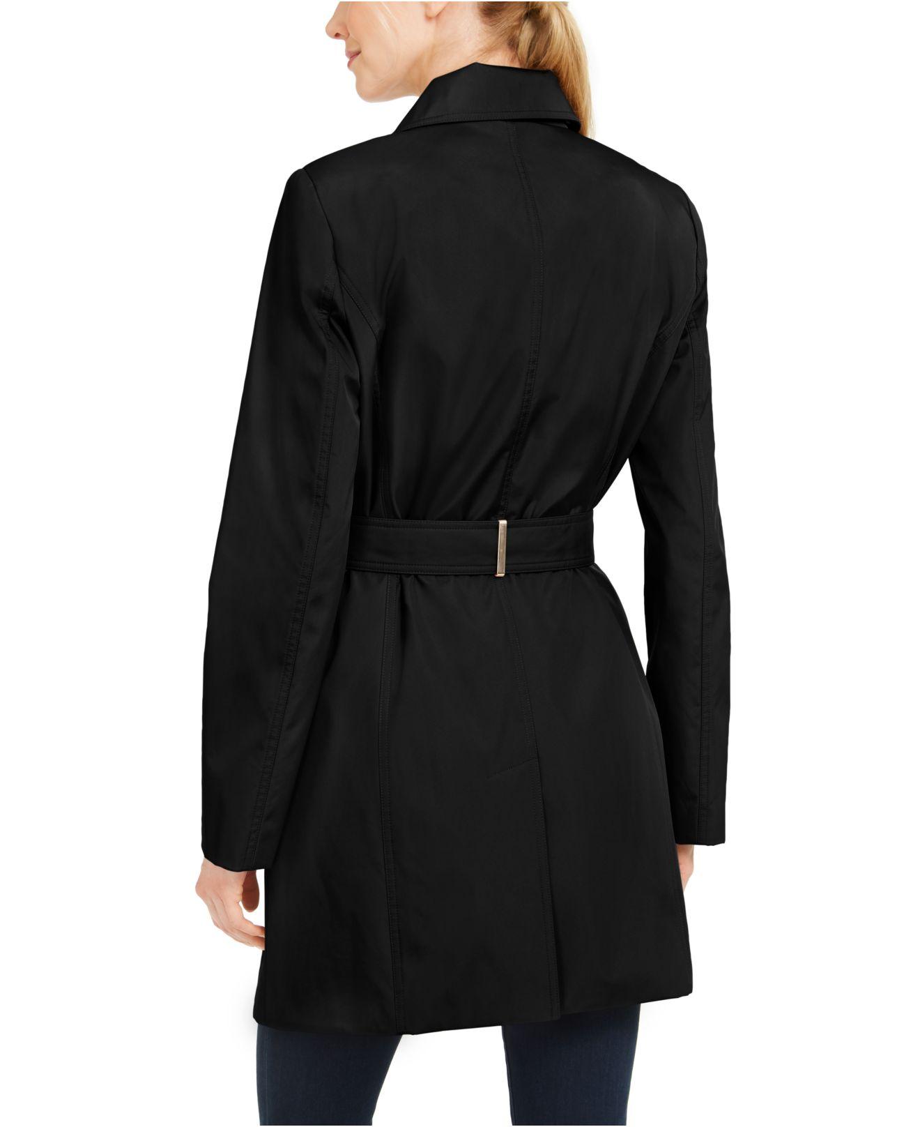 Calvin Klein Synthetic Hooded Water-resistant Trench Coat in Black - Lyst