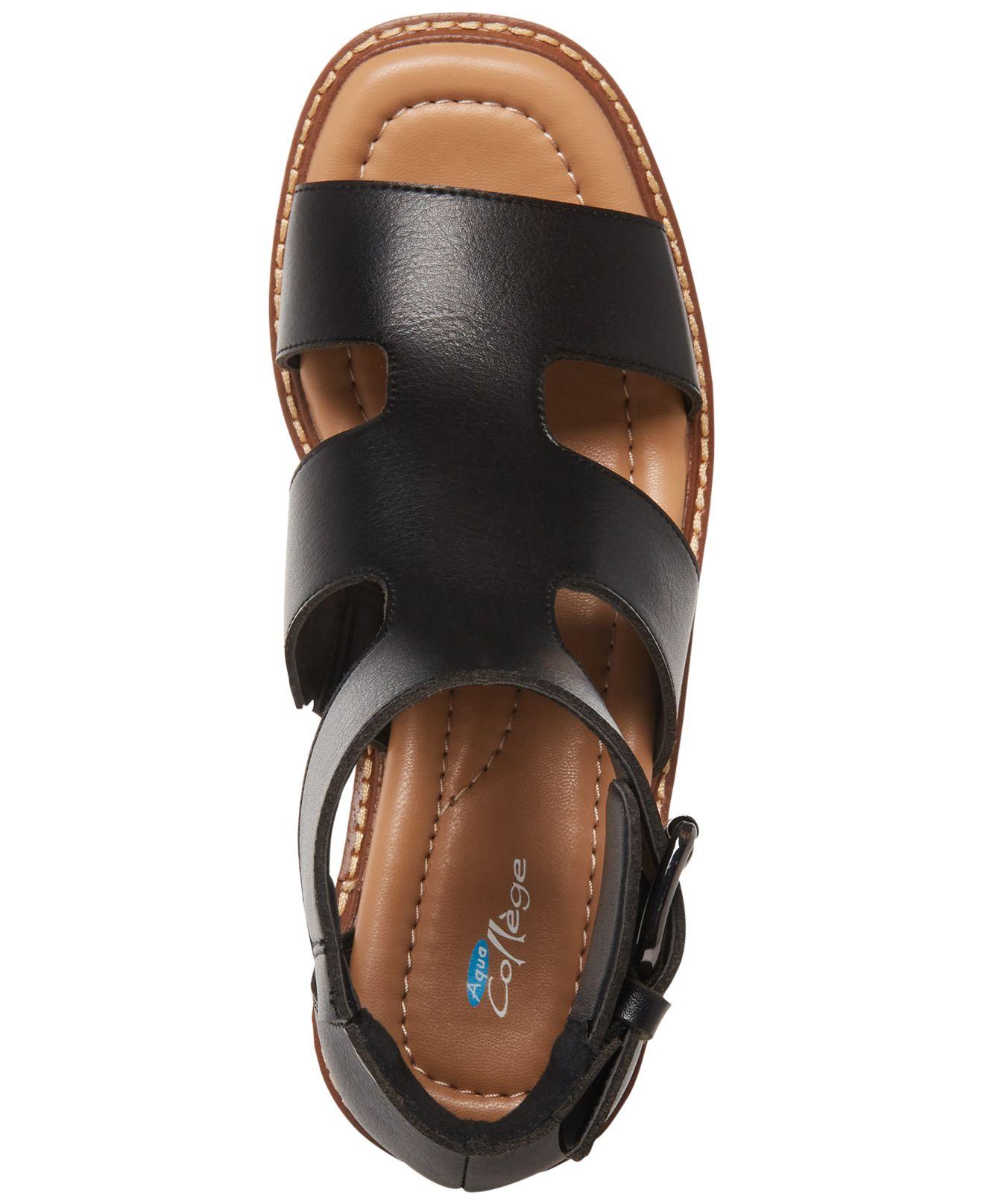 Aqua College Hattie Platform Wedge Sandals, Created For Macy's in Black |  Lyst