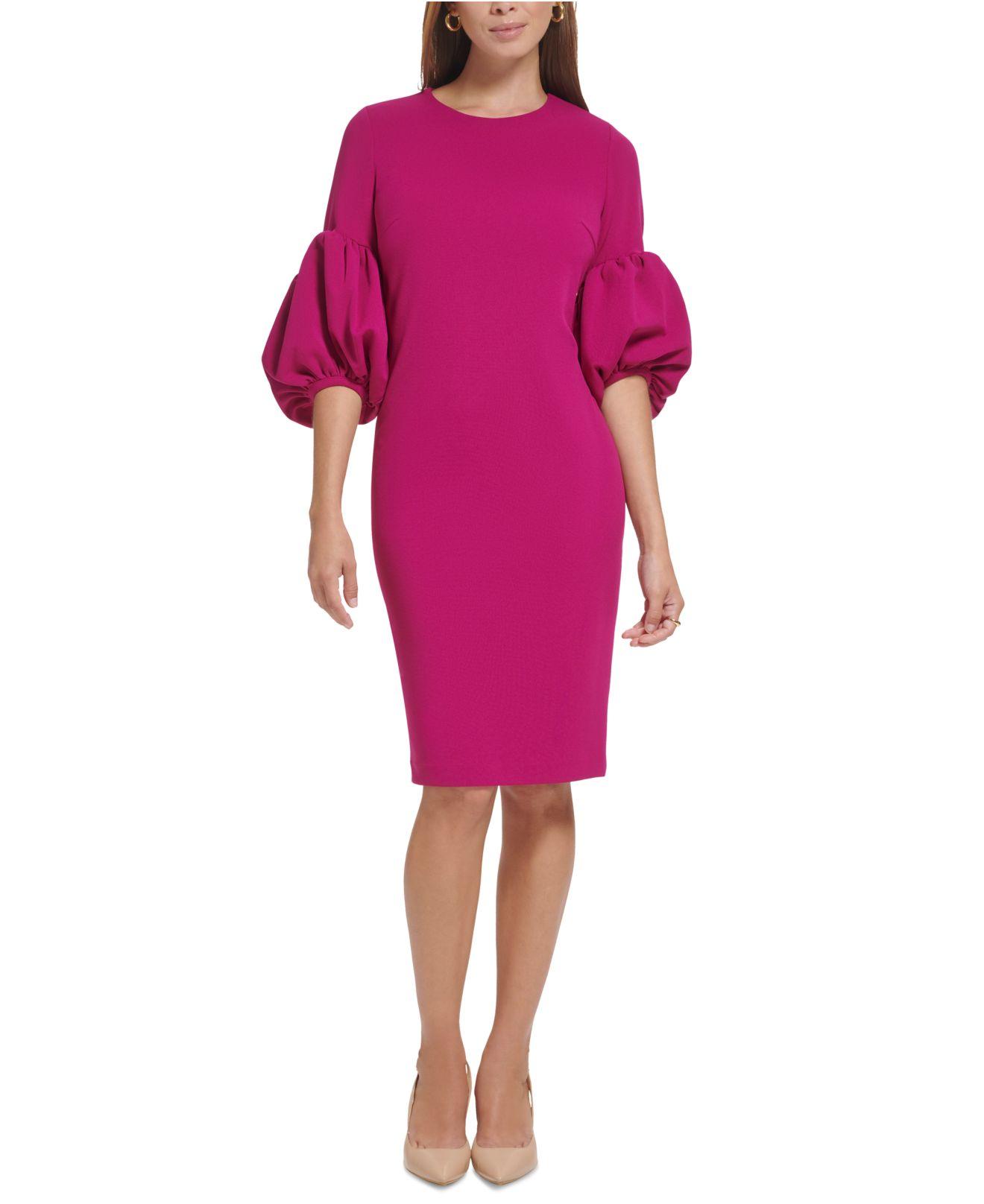 Calvin Klein Puff Sleeve Sheath Dress | escapeauthority.com