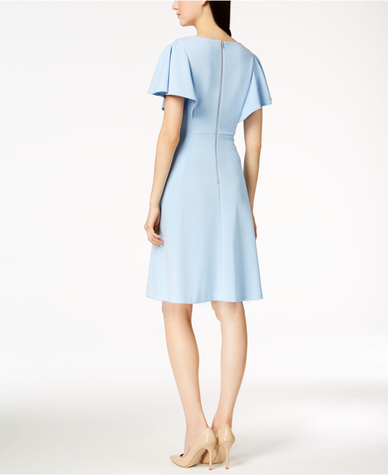 calvin klein flutter sleeve dress