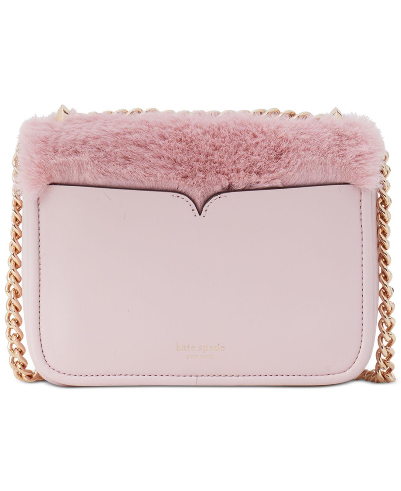 Kate Spade + Nicola Faux Fur Twistlock Chain Wallet