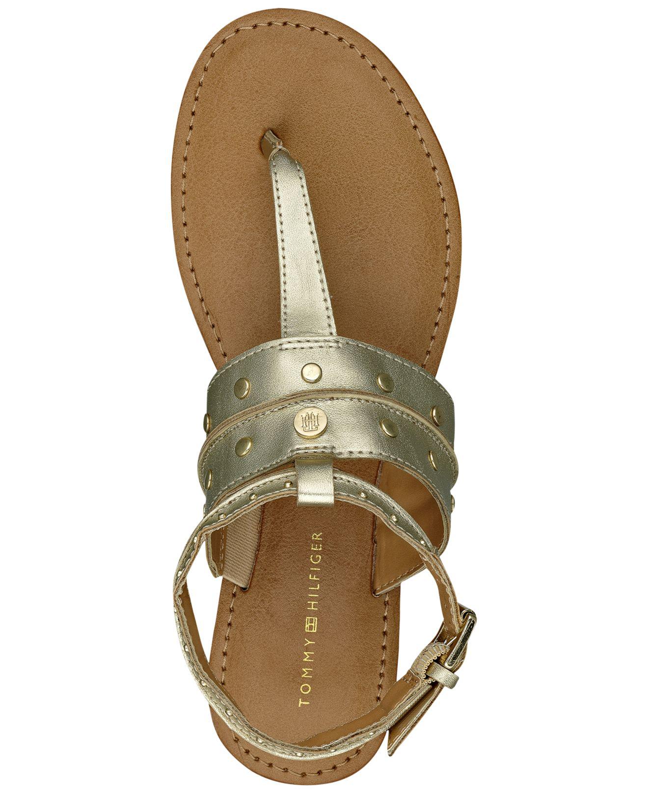 Tommy Hilfiger Linnea Flat Sandals in Gold (Metallic) - Lyst