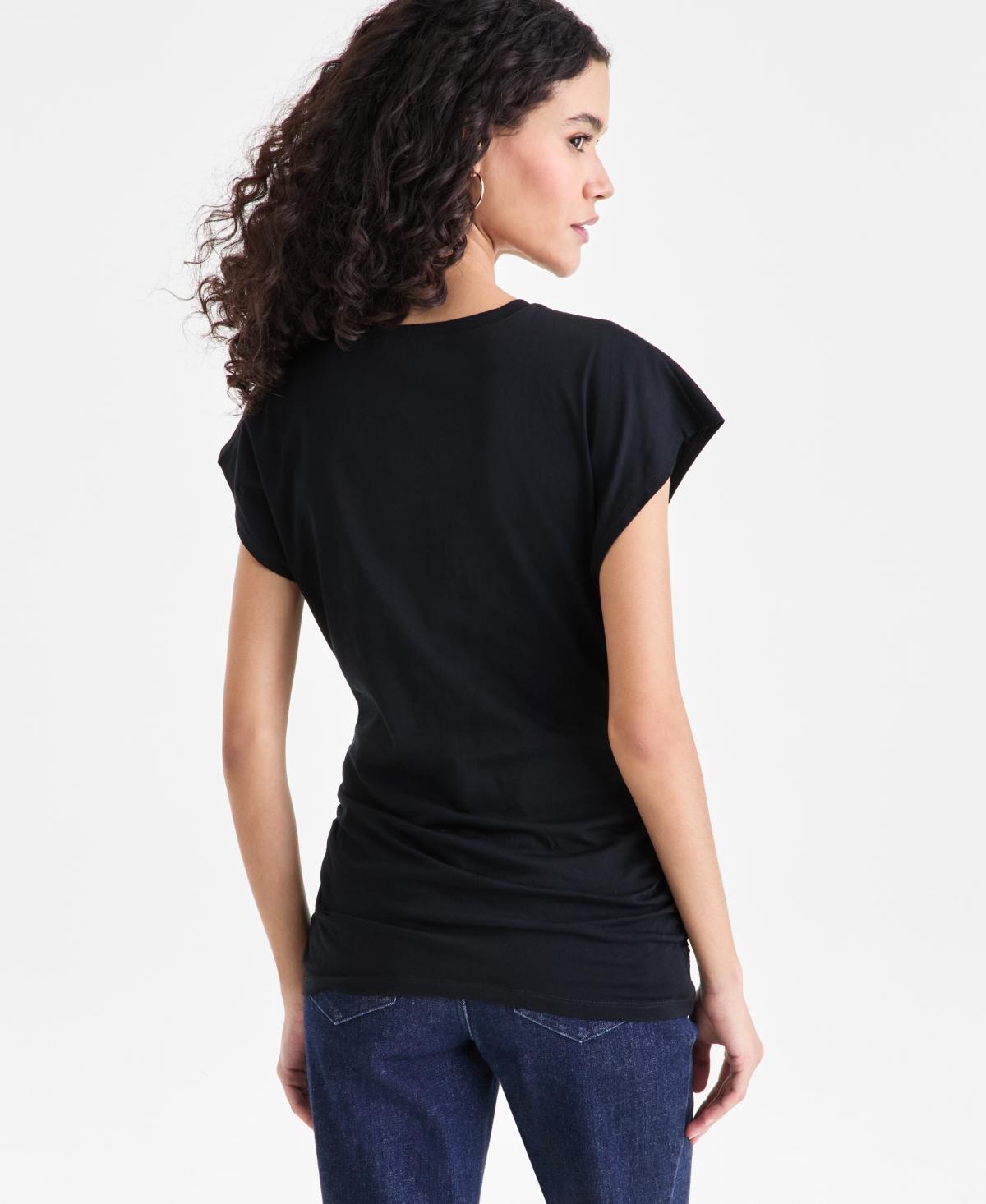 Top INC International Concepts - Medallion Cutout Twist - Manches Courtes - Taille L - Neuf