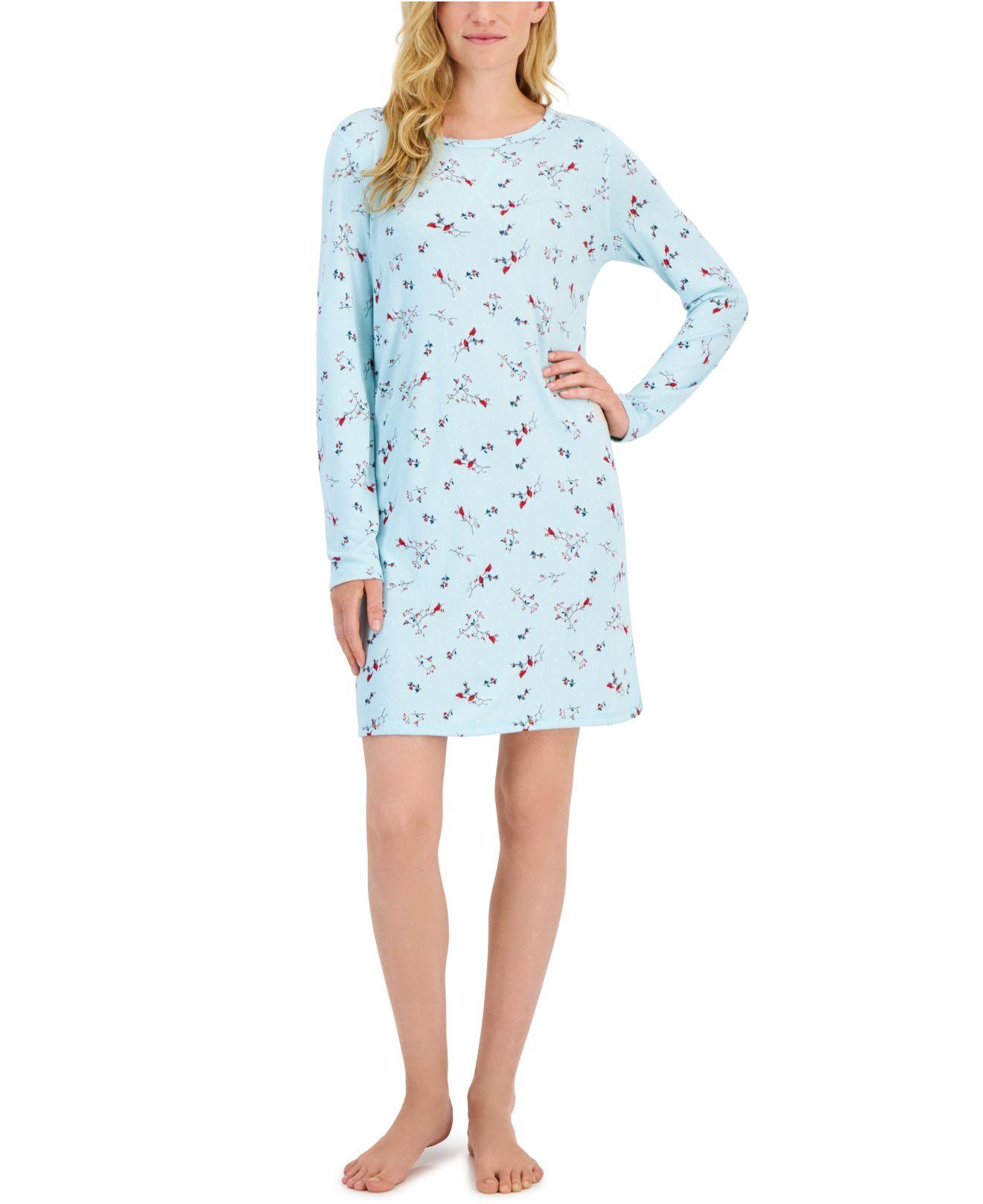 Charter Club Printed Long Cotton Nightgown, Created for Macy's - Macy's