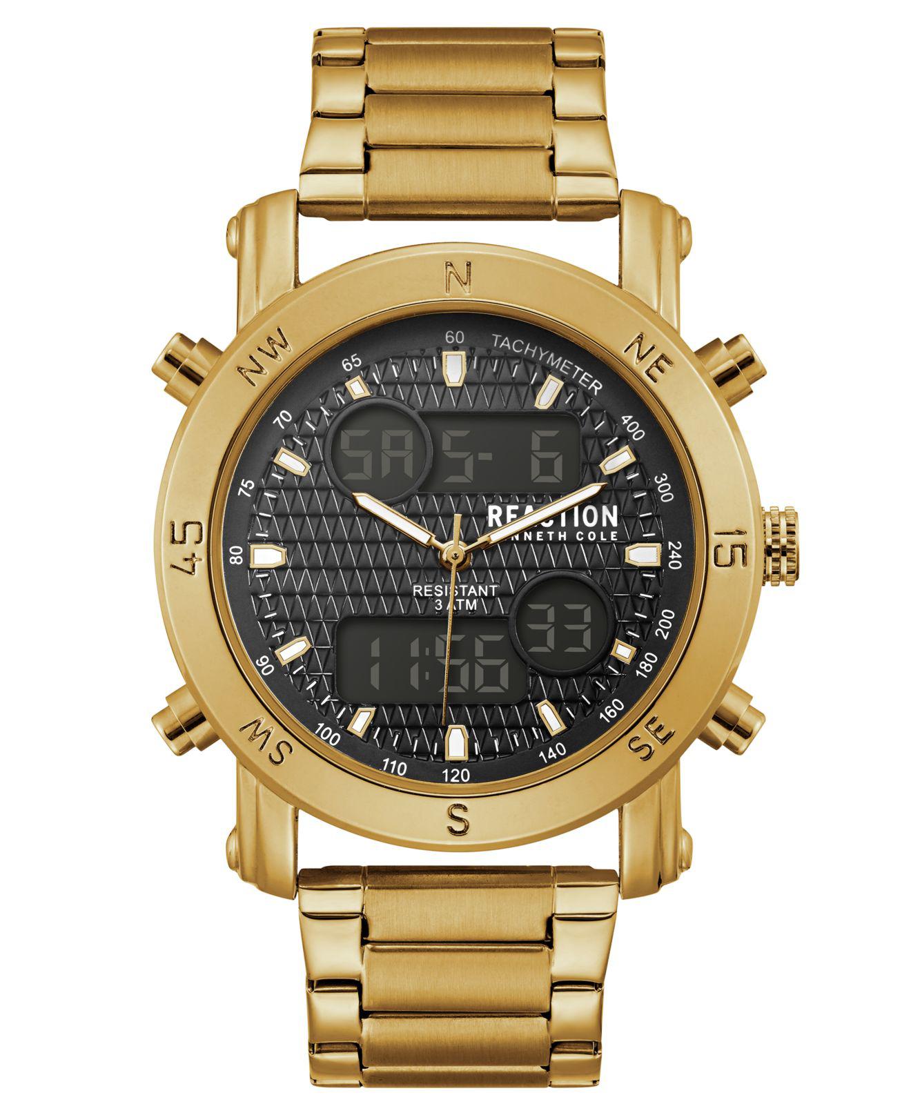 Kenneth Cole Reaction Men's Analog-digital Sport Gold-tone Stainless Kenneth Cole Reaction Watch Stainless Steel