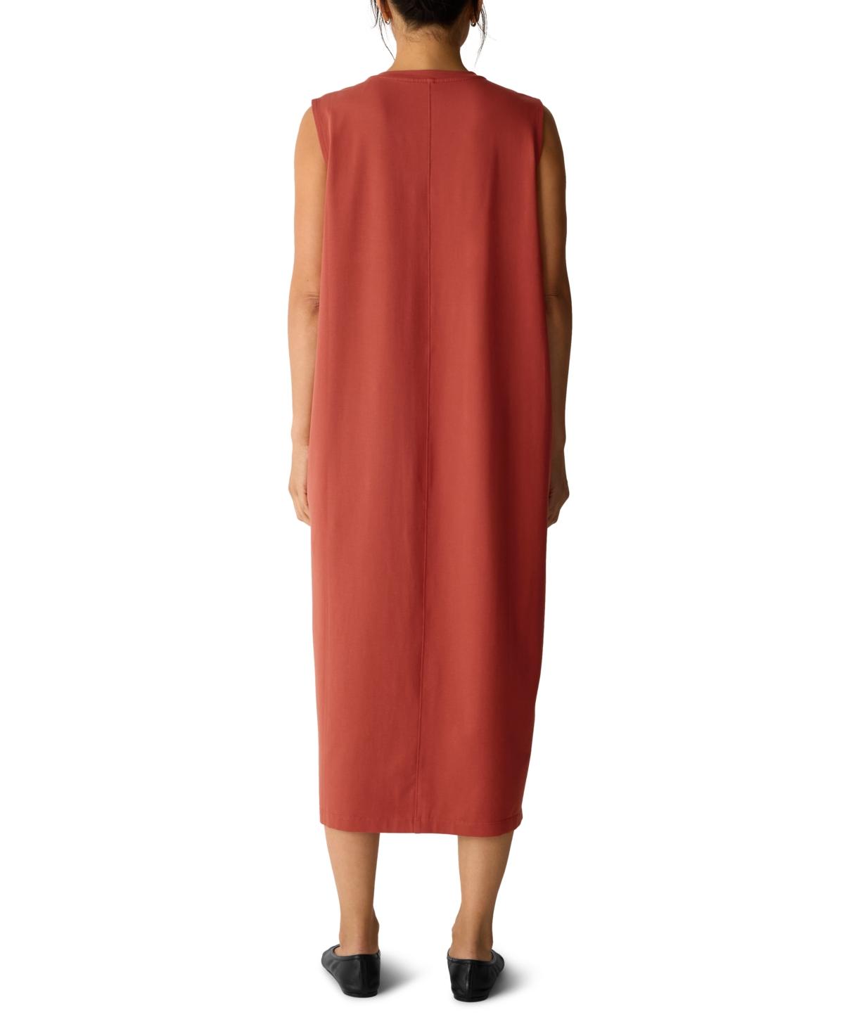 open lace back dress EILEEN FISHER LINEN MIDI DRESS XLARGE
