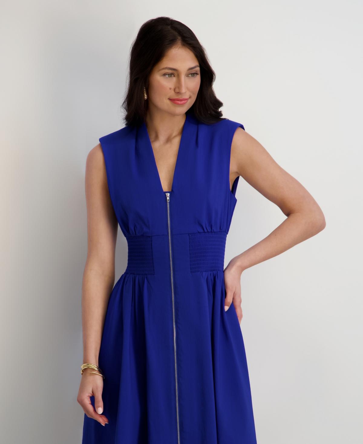Abito Donna Kensie Fit And Flare Con Pizzo Metallico – Vestito Casual Elegante Con Maniche – Perfetto Per Ufficio E Serate
