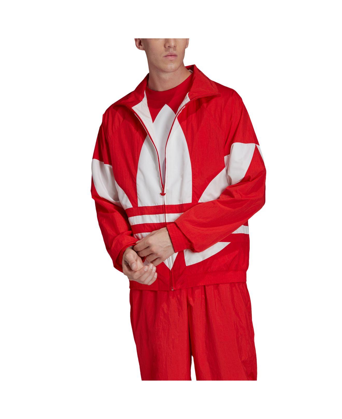 adidas Synthetic Big Trefoil Track Jacket in Bright Red (Red) for Men | Lyst