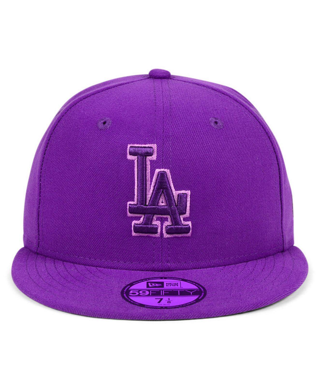 KTZ Los Angeles Dodgers Prism Color Pack 59fifty Fitted Cap in Purple for  Men