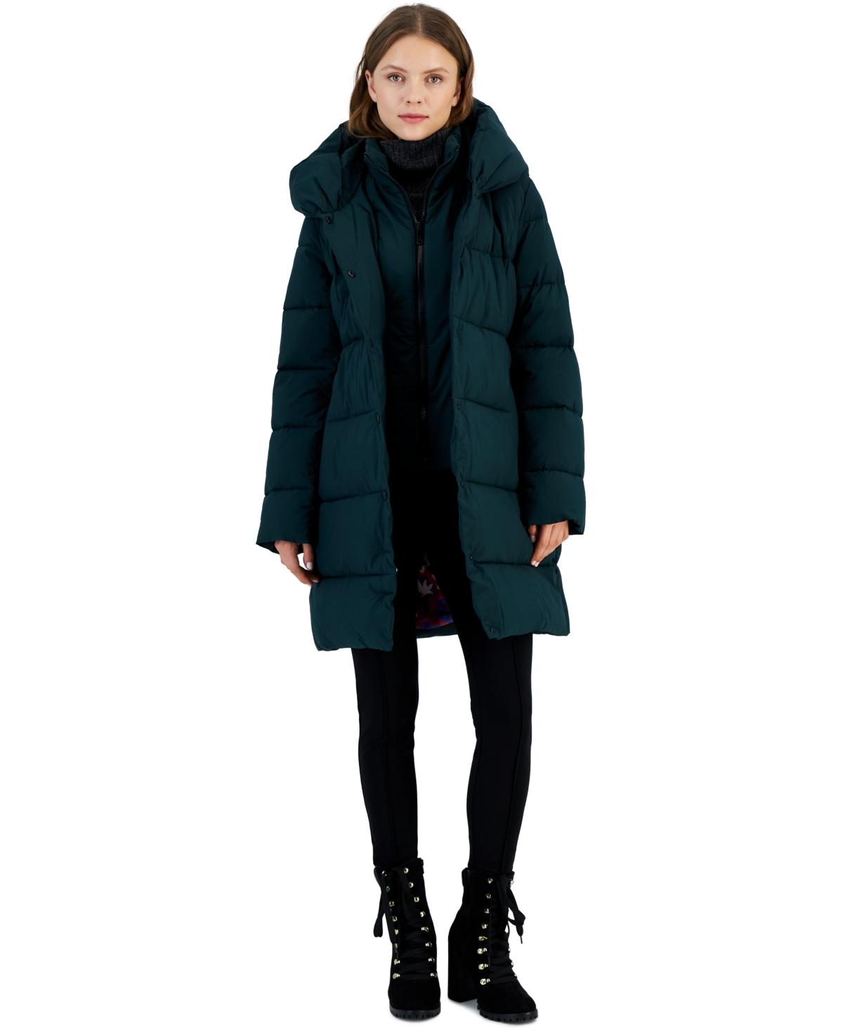 Sam Edelman Oversized collar Hooded Puffer Coat in Blue Lyst