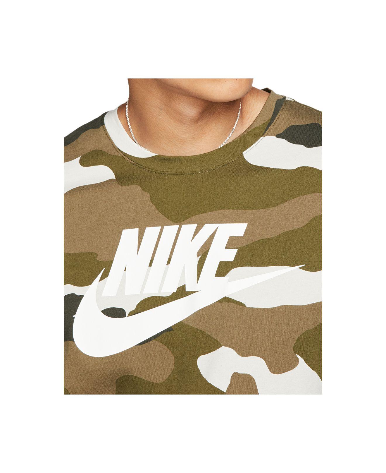 Nike Cotton Sportswear Camo Long-sleeve T-shirt in Light Bone/White (Green)  for Men | Lyst