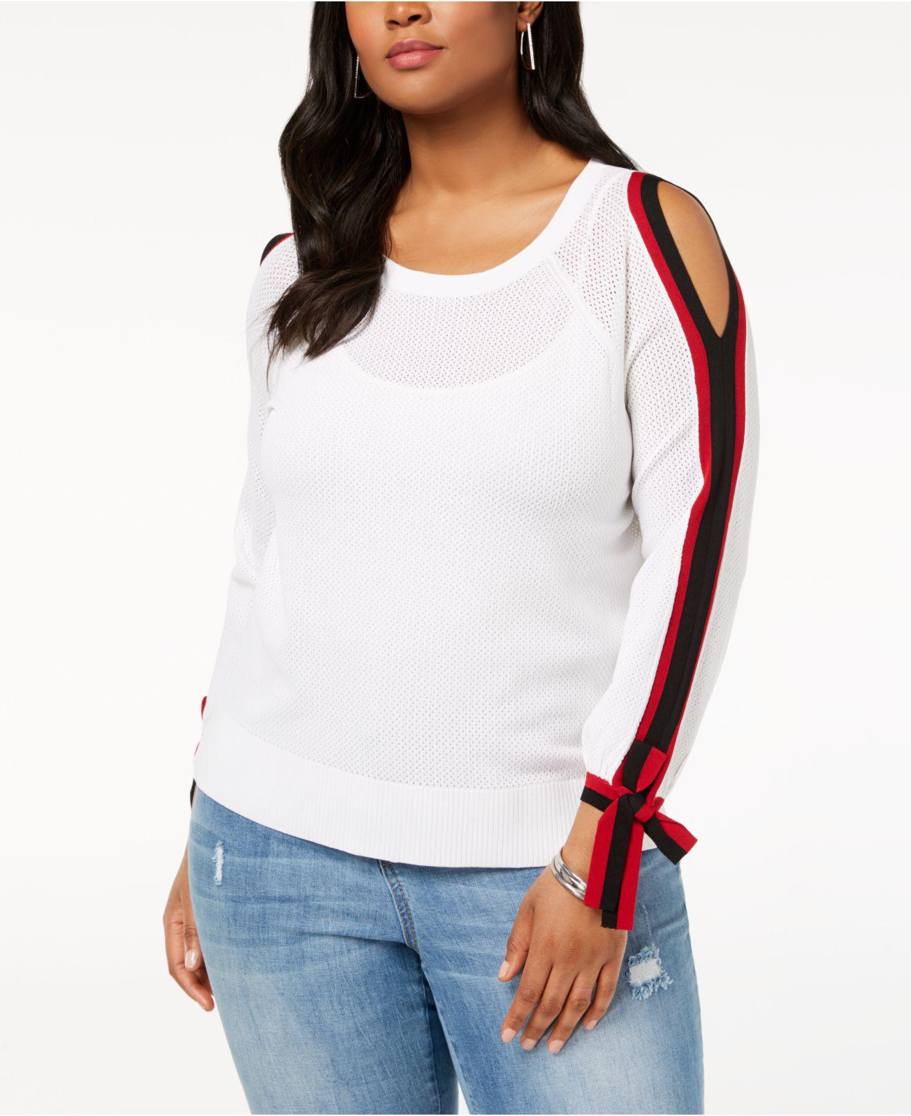 macys plus size cold shoulder tops