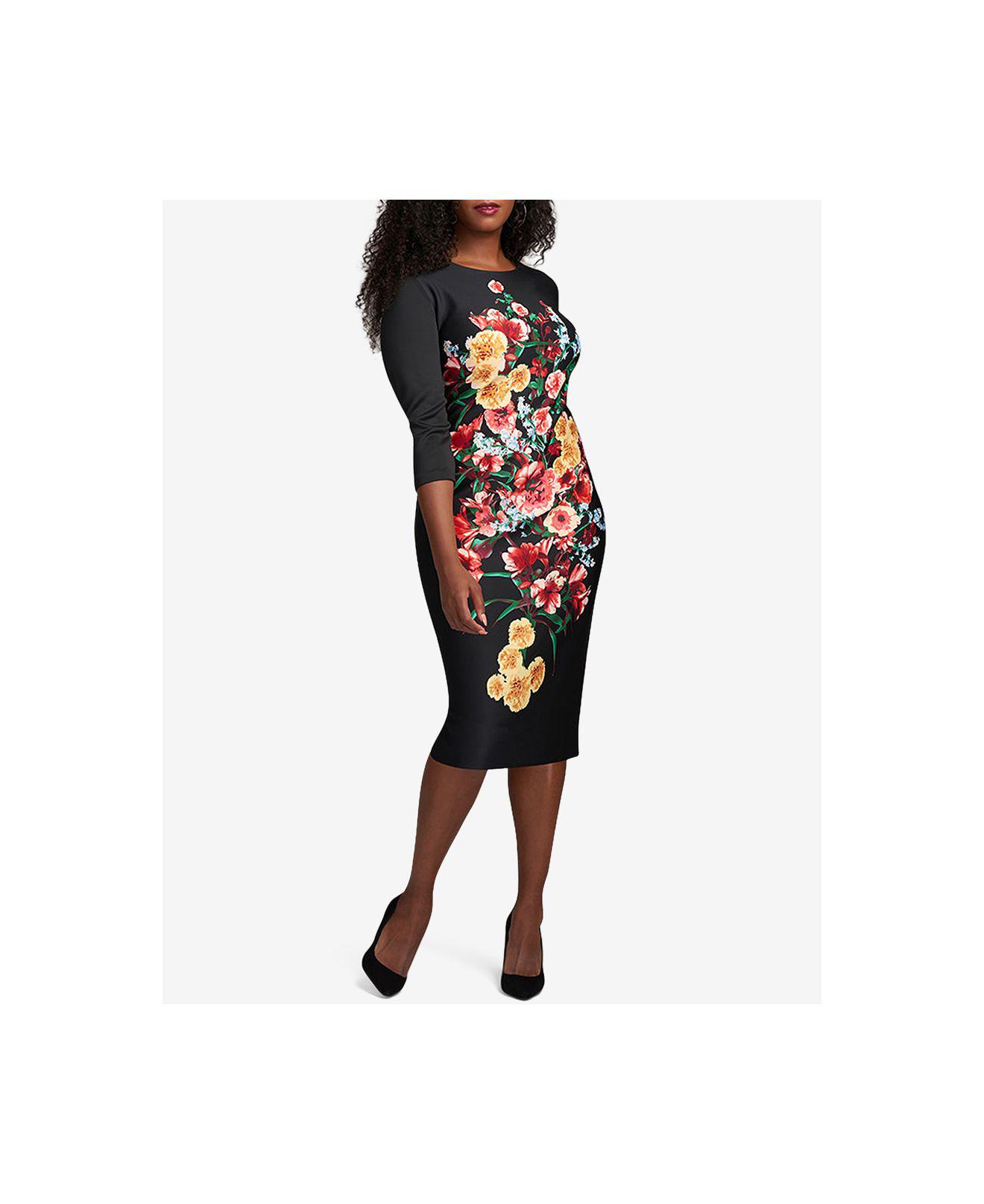 plus size floral bodycon dress