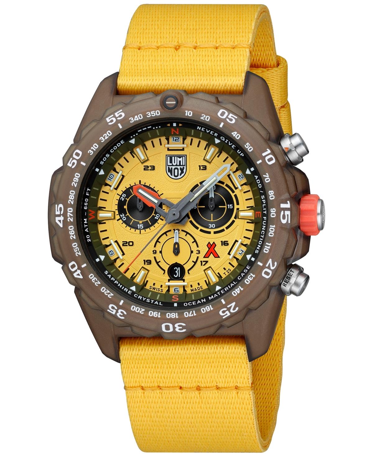 Luminox Swiss Chronograph Bear Grylls Survival Eco Master Series Yellow  Recycled Ocean Material Strap Watch 45mm for Men | Lyst