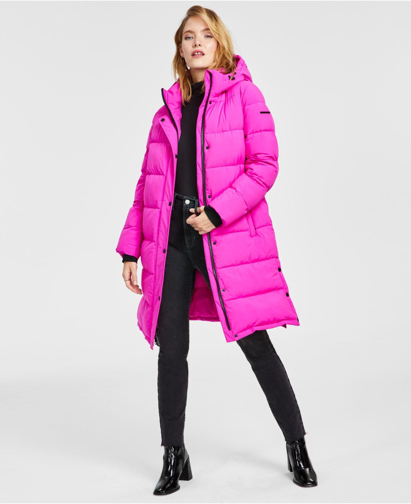 BCBGeneration Hooded Puffer Coat Created For Macy s in Pink Lyst