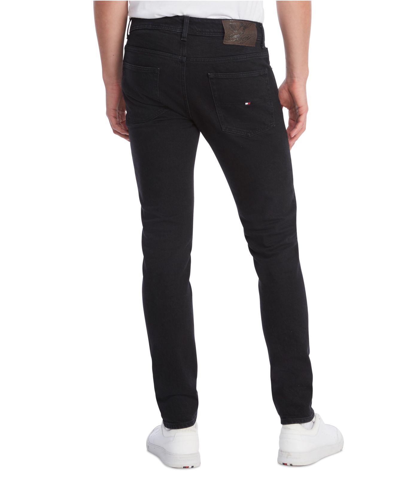Tommy Hilfiger Denton Straight-fit Black Jeans for Men | Lyst