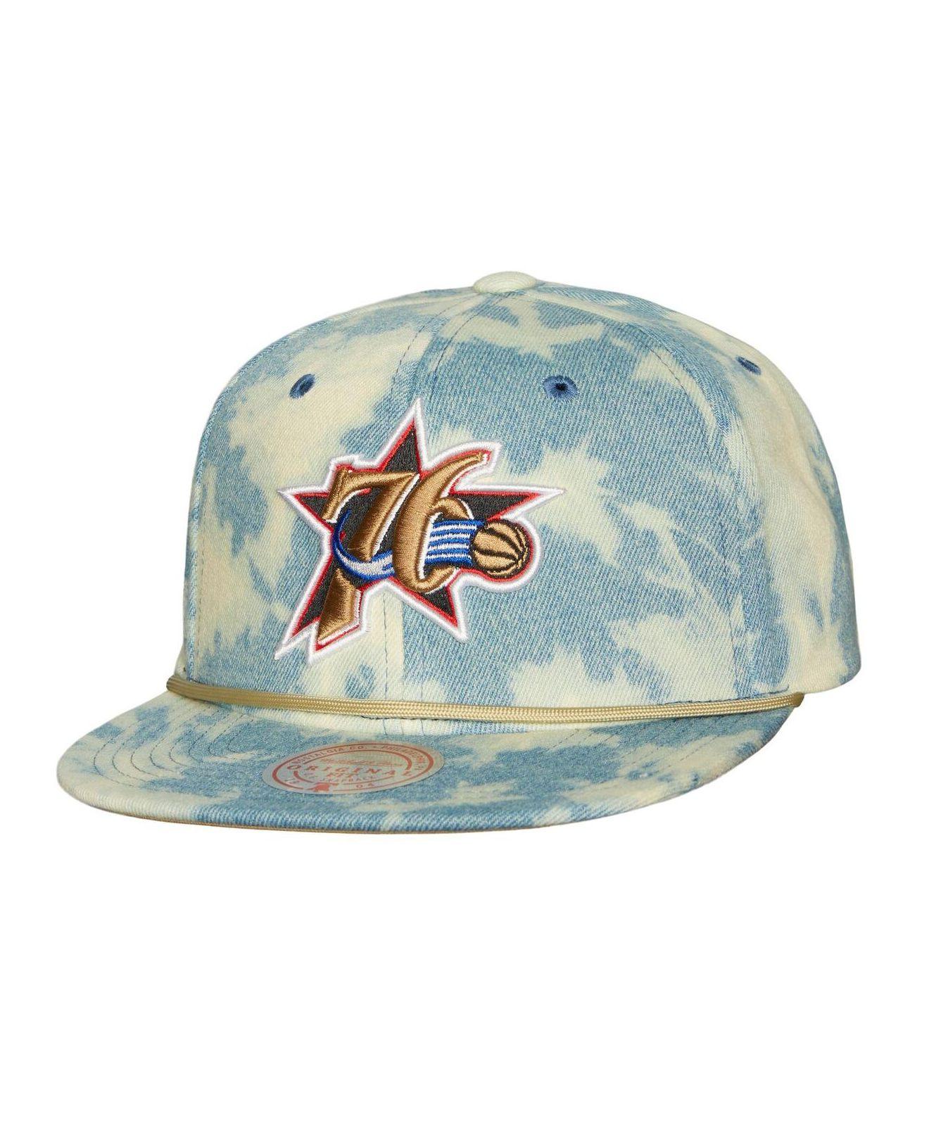 Mitchell & Ness Denim Philadelphia 76ers Acid Wash Snapback Hat in Blue for  Men | Lyst