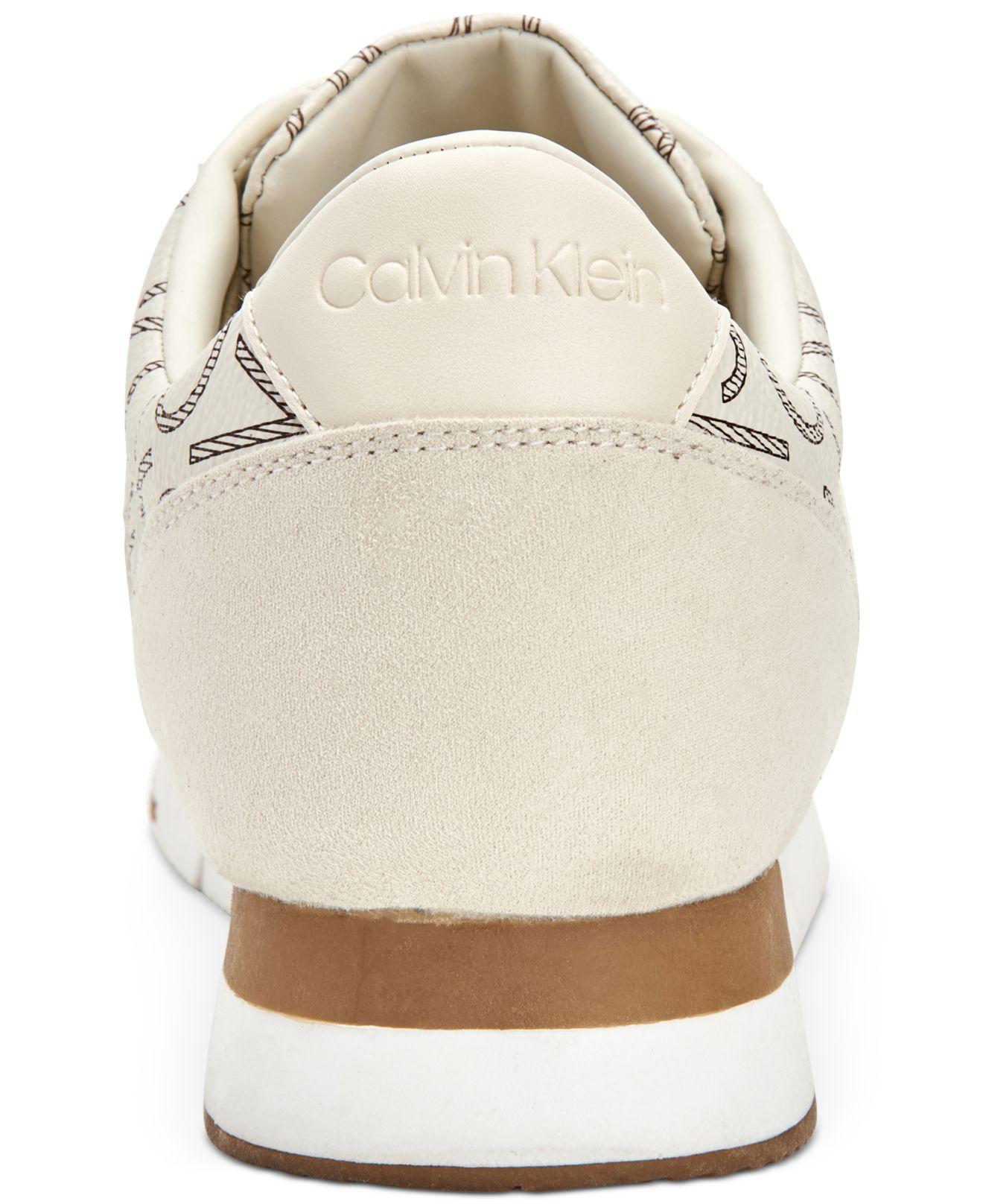 Calvin Klein Tea Sneakers in White/Gold (White) | Lyst