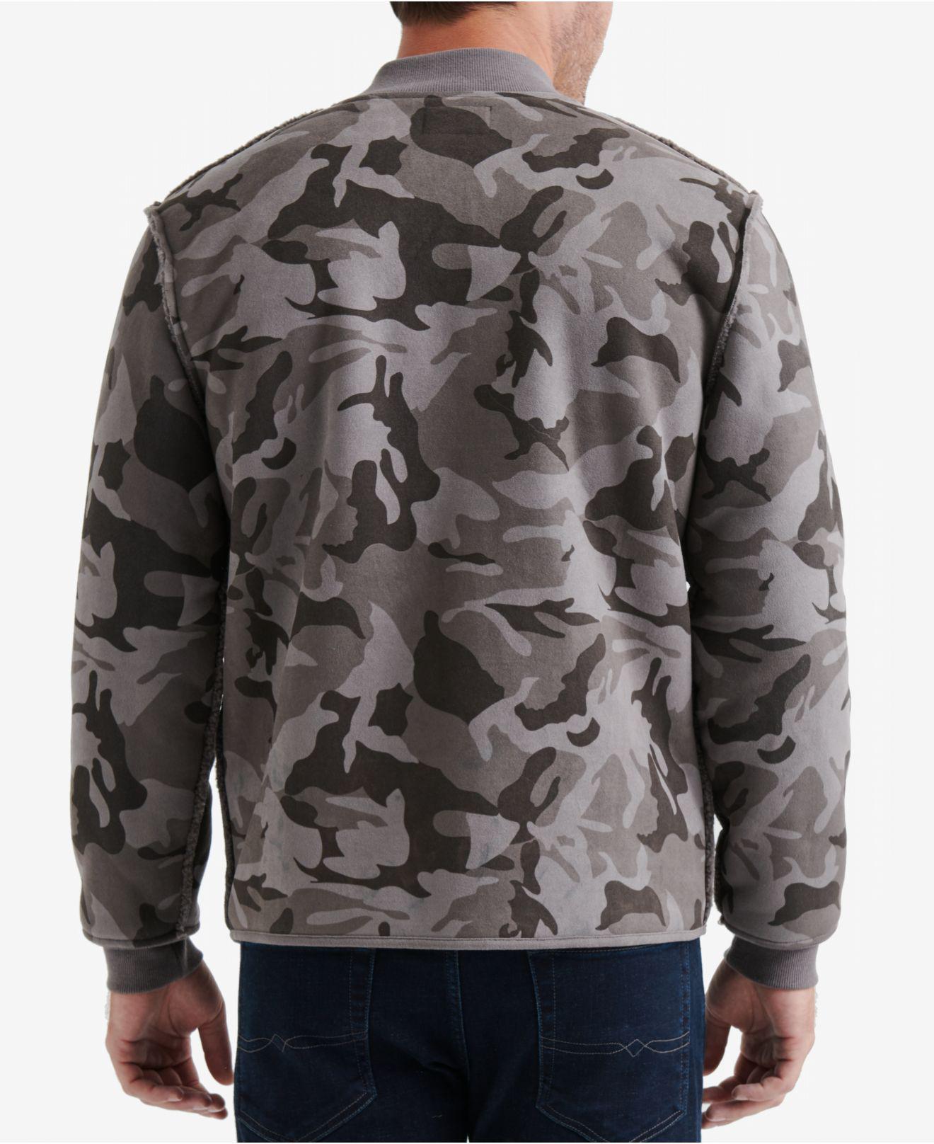 Lucky Brand Reversible Camouflage Faux-shearling Bomber Jacket for Men ...