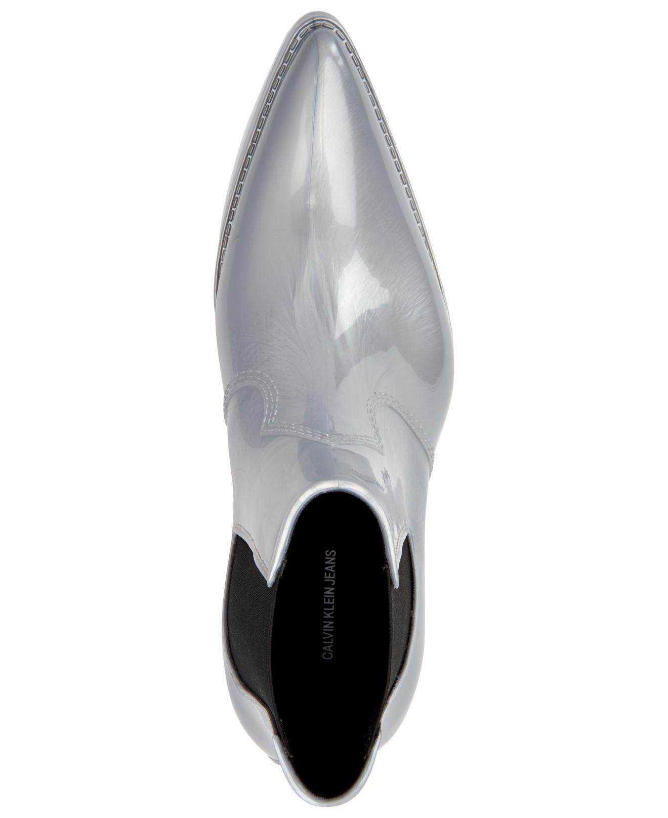 Calvin Klein Rubber Cole Western Chelsea Boots in Metallic for Men - Lyst