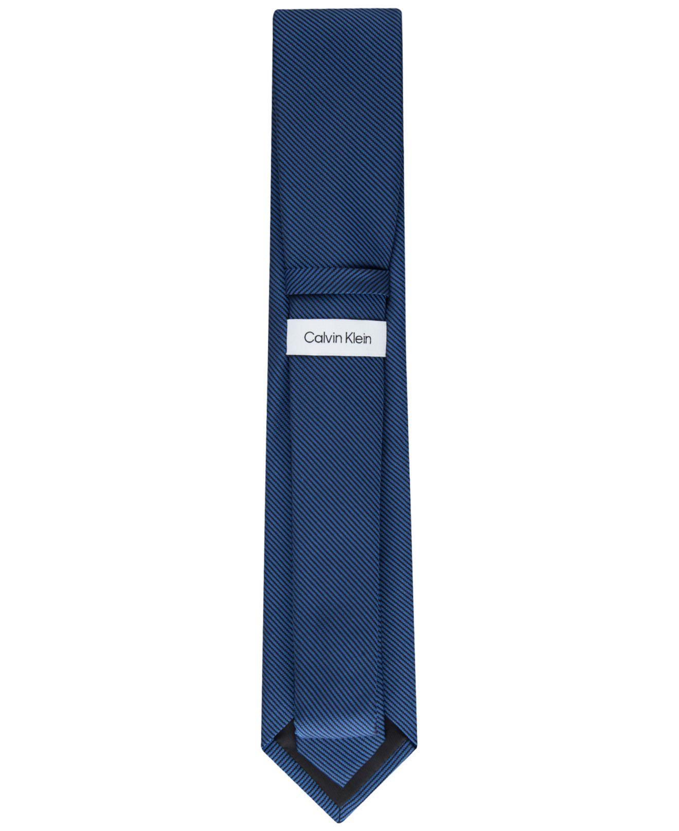 Calvin Klein Striped Solid Tie in Blue for Men | Lyst