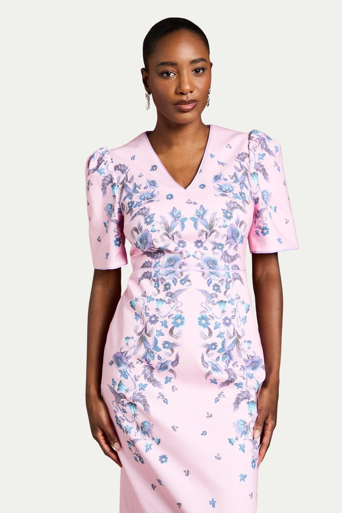 cotton pencil dresses Heart My Closet Toile De Jouy Janet Pencil Dress  Unique Vintage