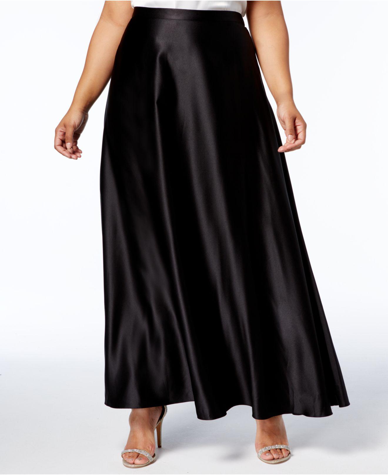 Alex Evenings Plus Size A-line Maxi Skirt in Black | Lyst