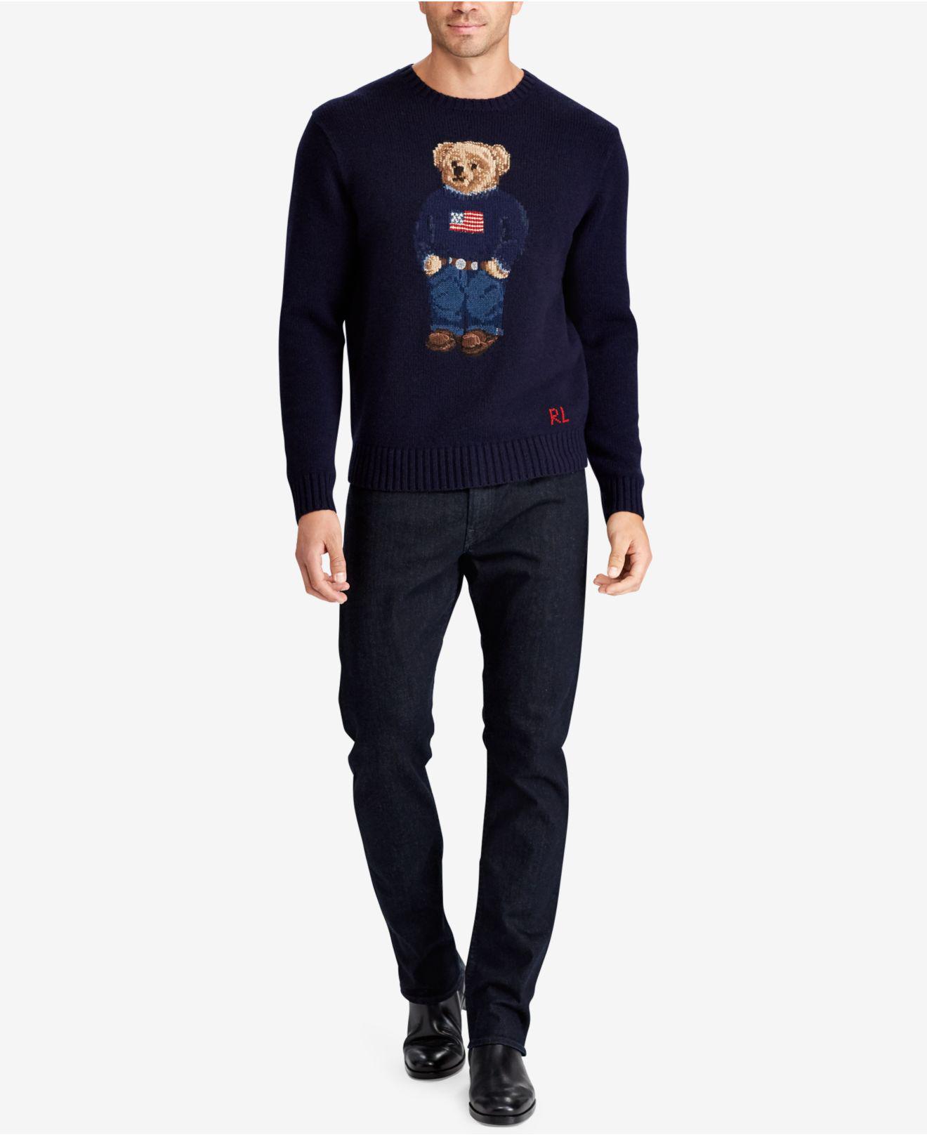 Polo Ralph Lauren Men's Big & Tall Iconic Polo Bear Sweater in Blue for Men  | Lyst