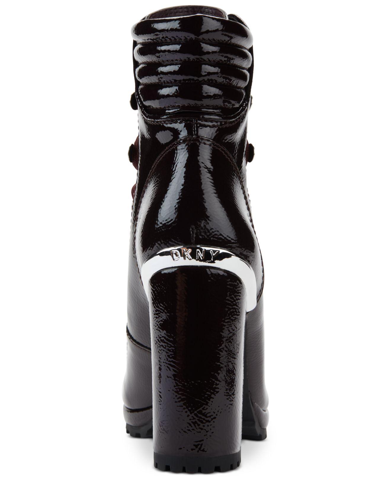 DKNY Lenni Lace-up Booties , Created For Macy's in Black | Lyst