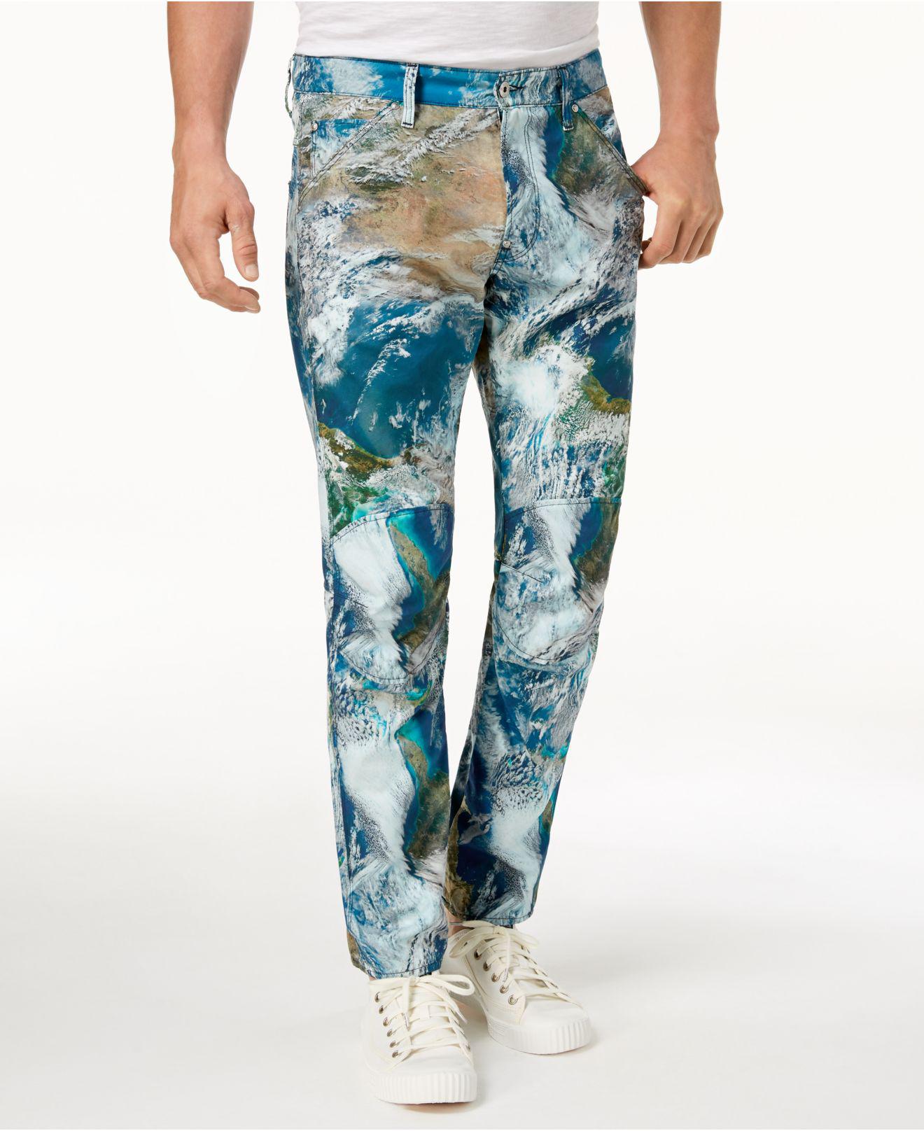 G-Star RAW Earth Camo-print Pants in Blue for Men | Lyst