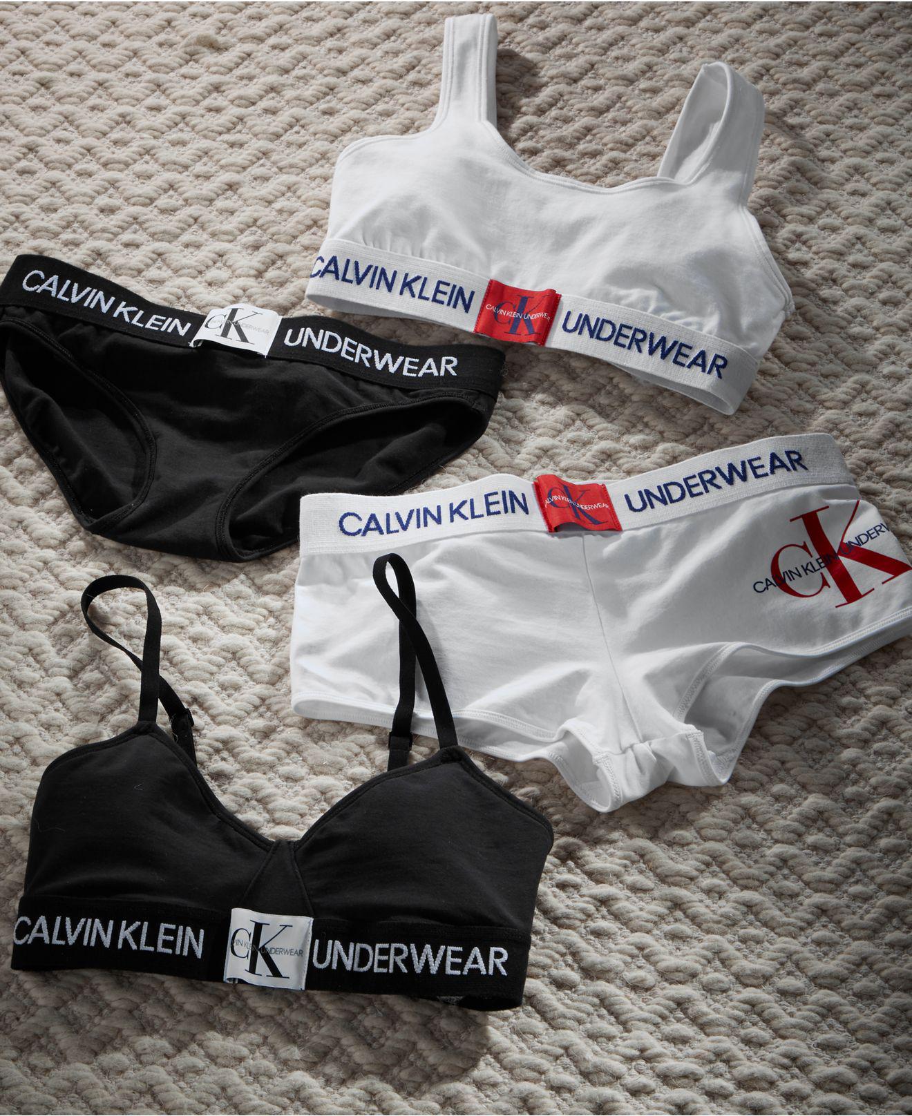 calvin klein monogram bralette white