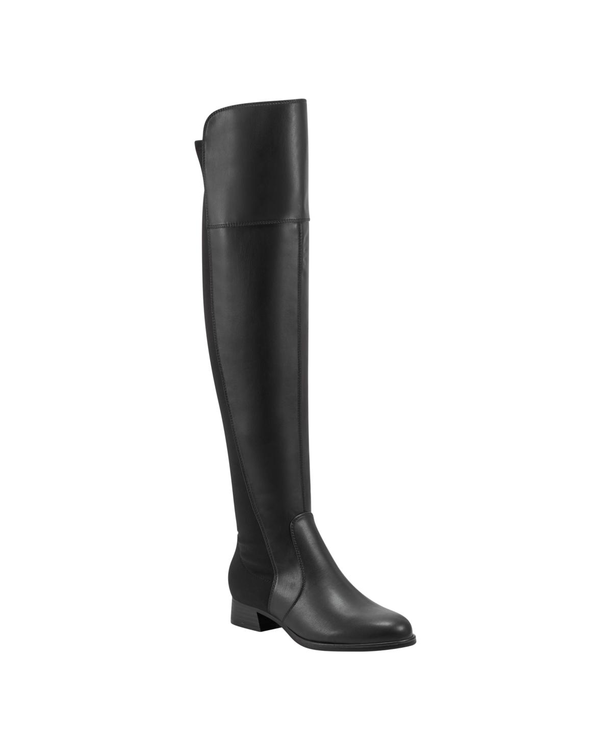 Marc Fisher Terrea Almond Toe Over-the-knee Boots in Black | Lyst
