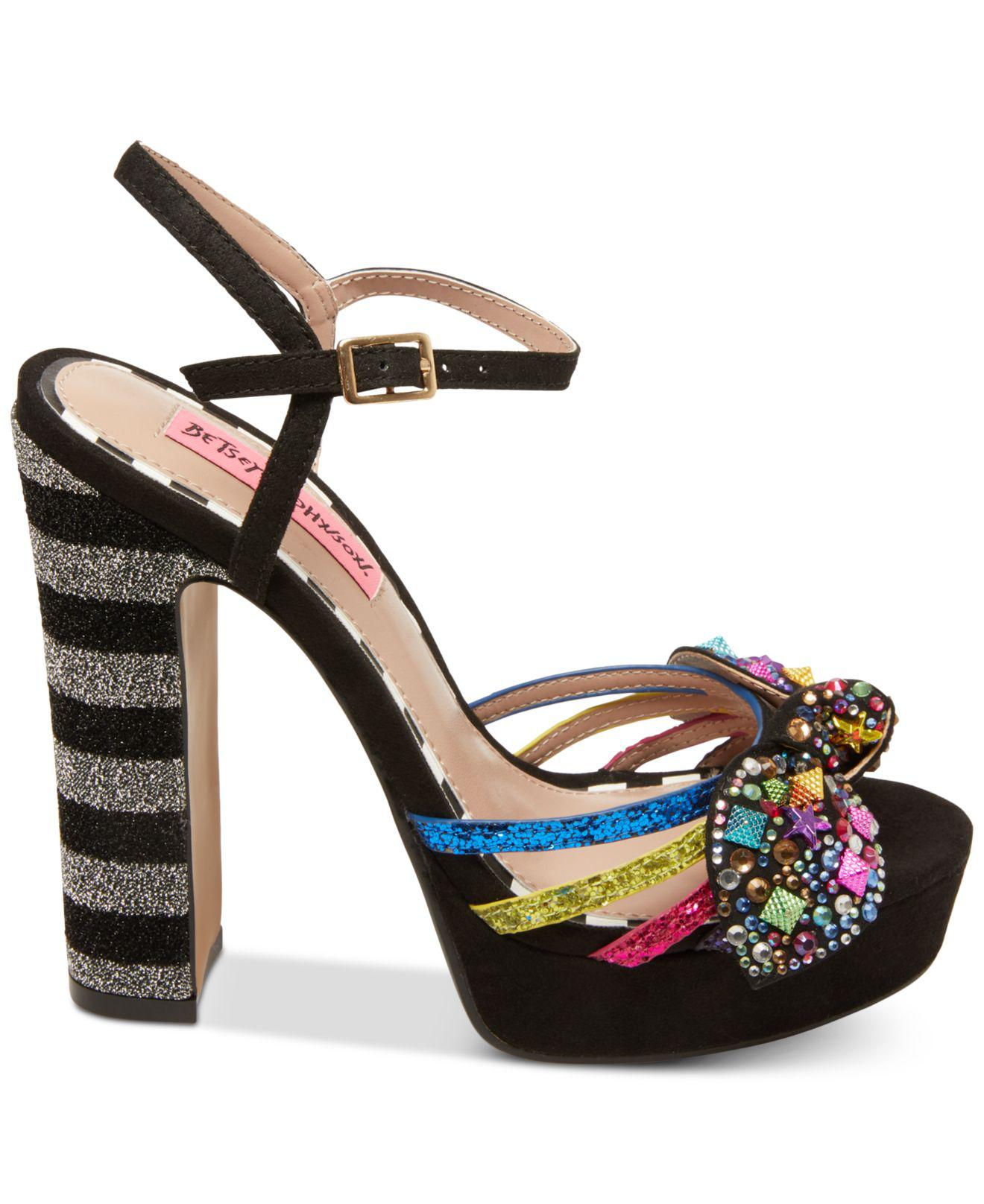 betsey johnson tobie embellished platform sandals