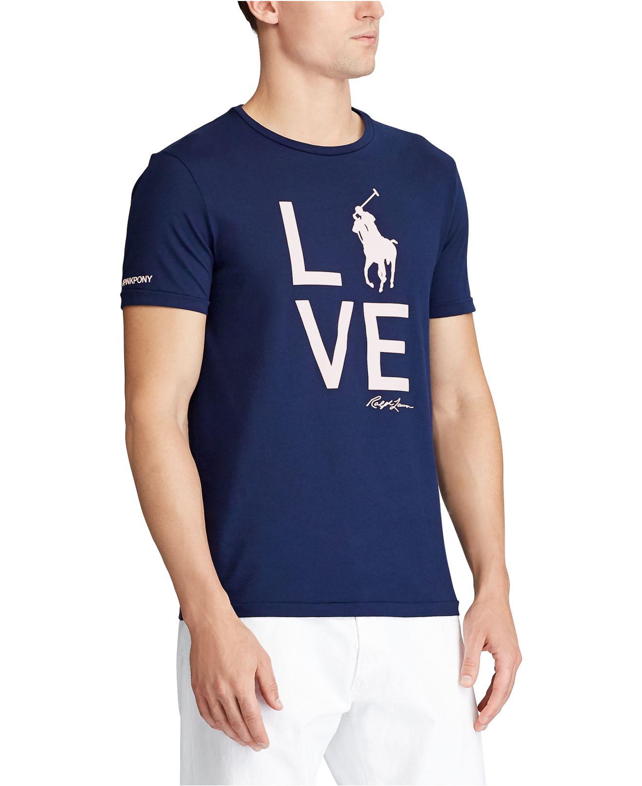 Ralph Lauren Cotton Pink Pony Live Love T-shirt in Blue for Men | Lyst