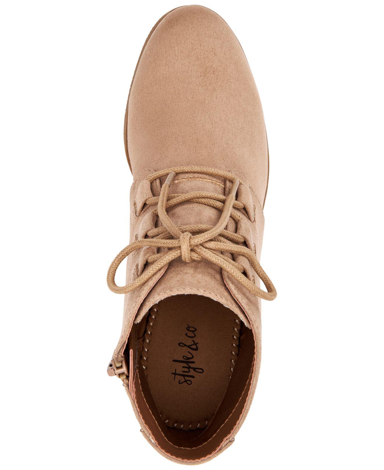 Noellee Wedge Lace-up Booties 