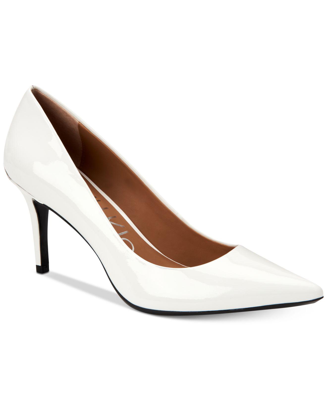 white calvin klein pumps