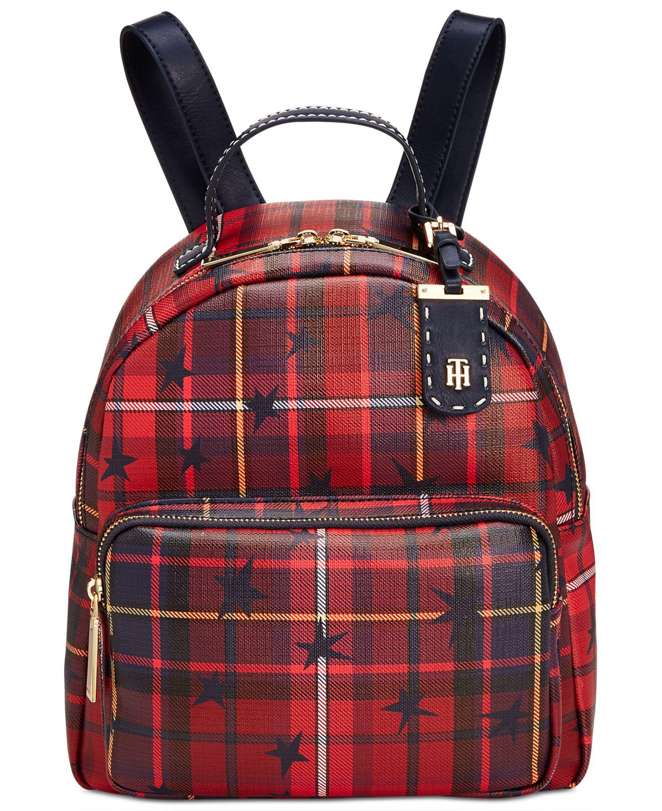 tommy hilfiger plaid backpack