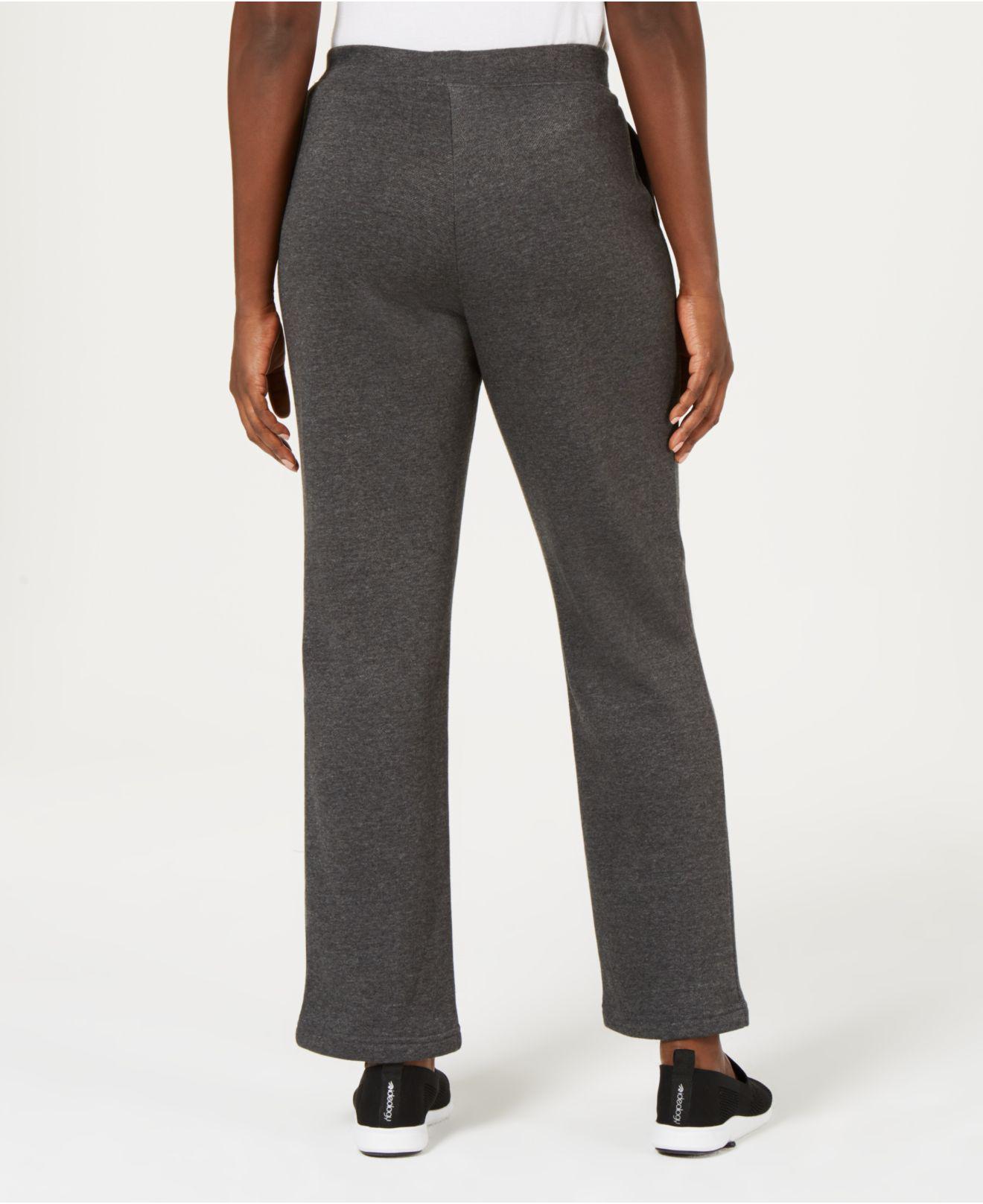 Karen Scott Petite Fleece Sweatpants, Created For Macy's in Gray - Lyst