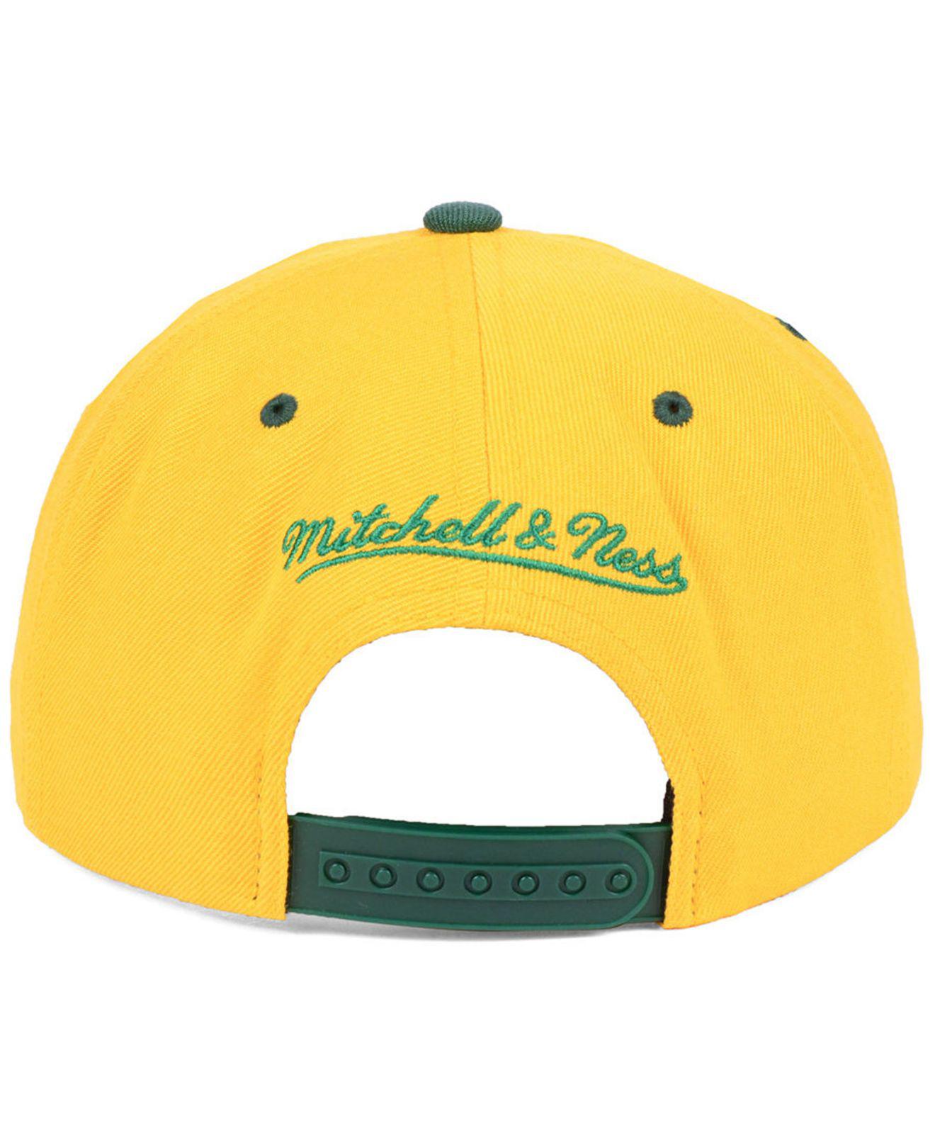 Mitchell & Ness Synthetic Seattle Supersonics Dripped Snapback Cap for ...