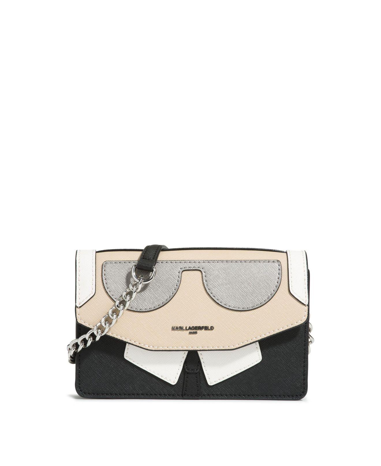 Karl Lagerfeld Mini Maybelle Karl Detail Crossbody Bag in Natural