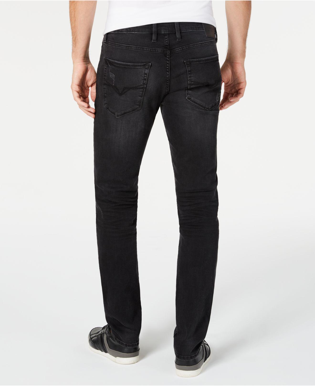 Guess Denim Slim-fit Black Jeans for Men - Lyst