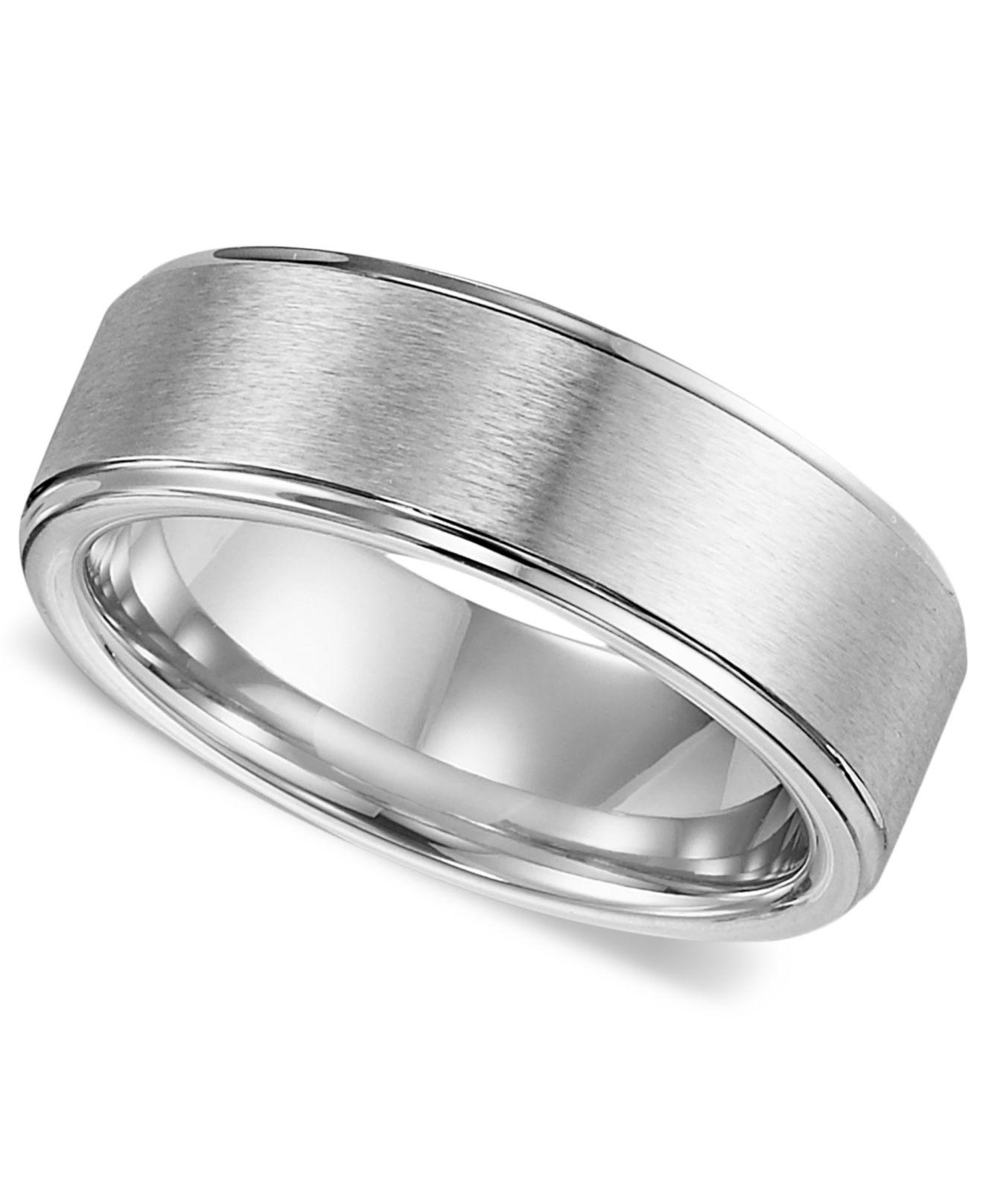 Triton Men's Cobalt Ring, Comfort Fit Wedding Band in Metallic for Men