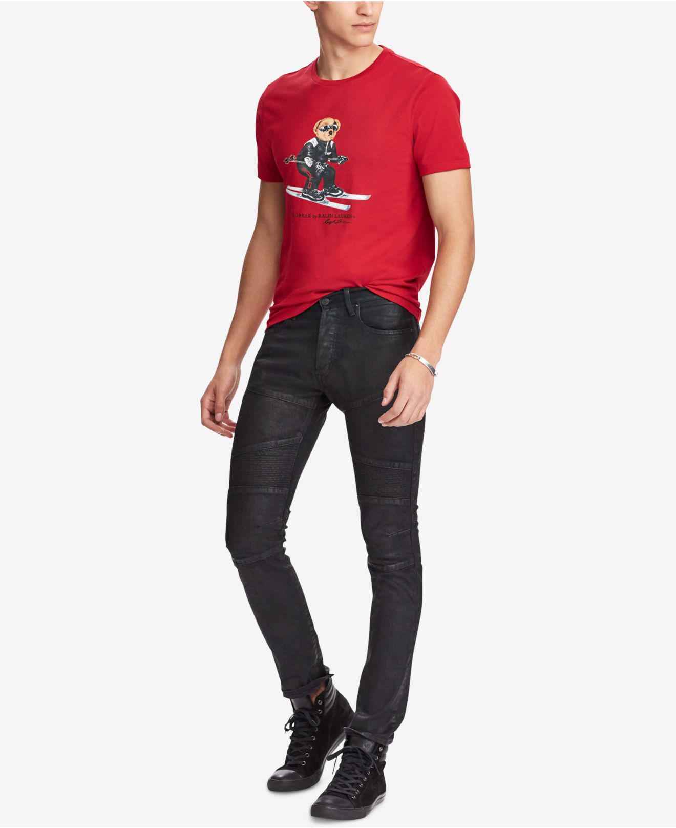 Polo Ralph Lauren Men's Polo Bear Ski T-shirt in Red for Men | Lyst
